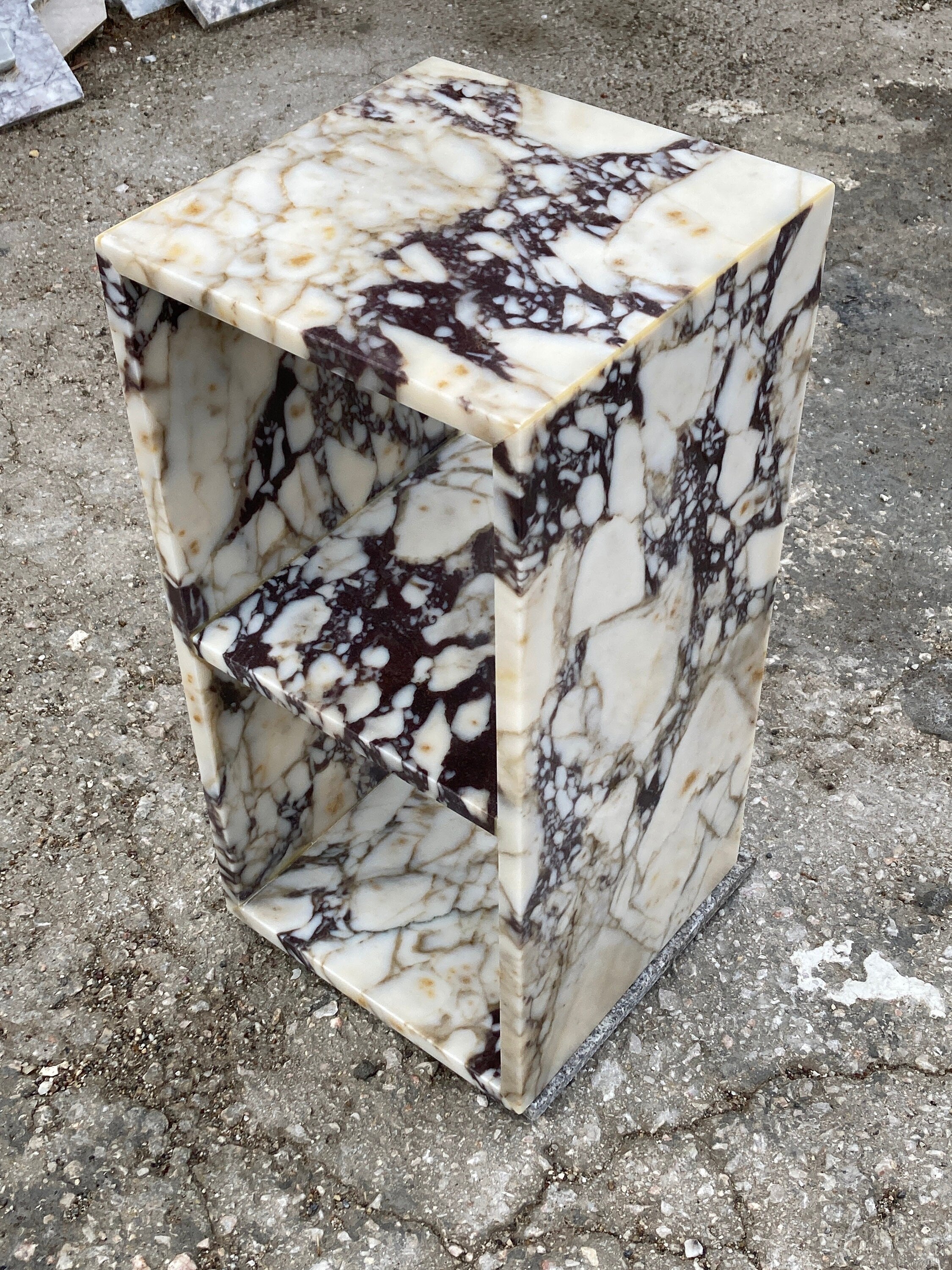 Calacatta Viola Marble Nightstand-Side Table -Shelves Table