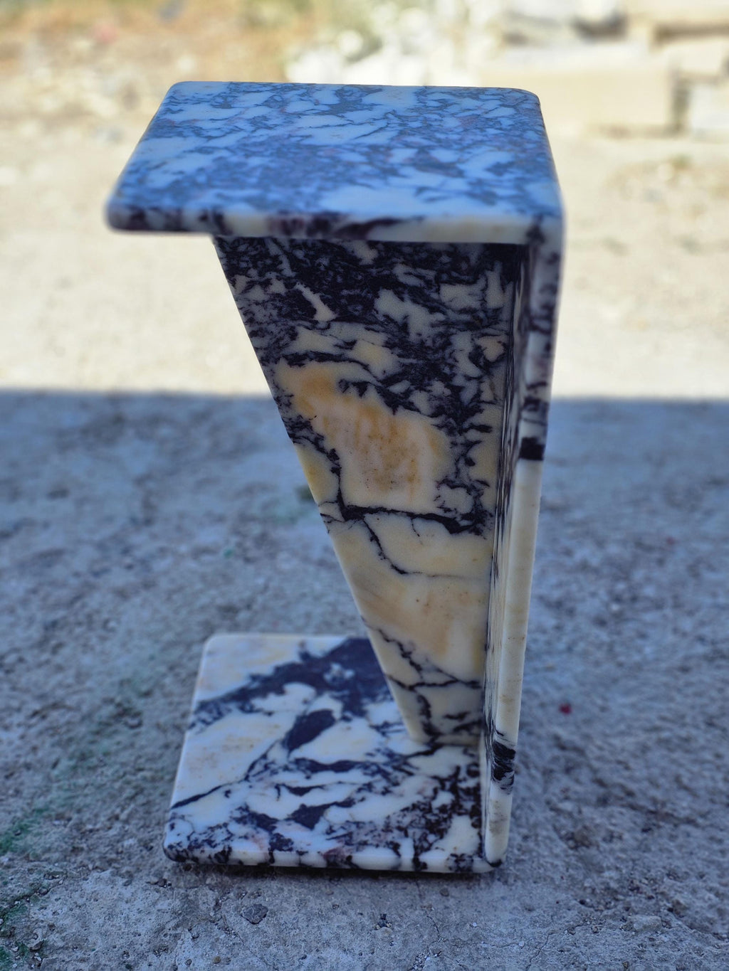 Calacatta Viola Marble Side Table-Real Stone