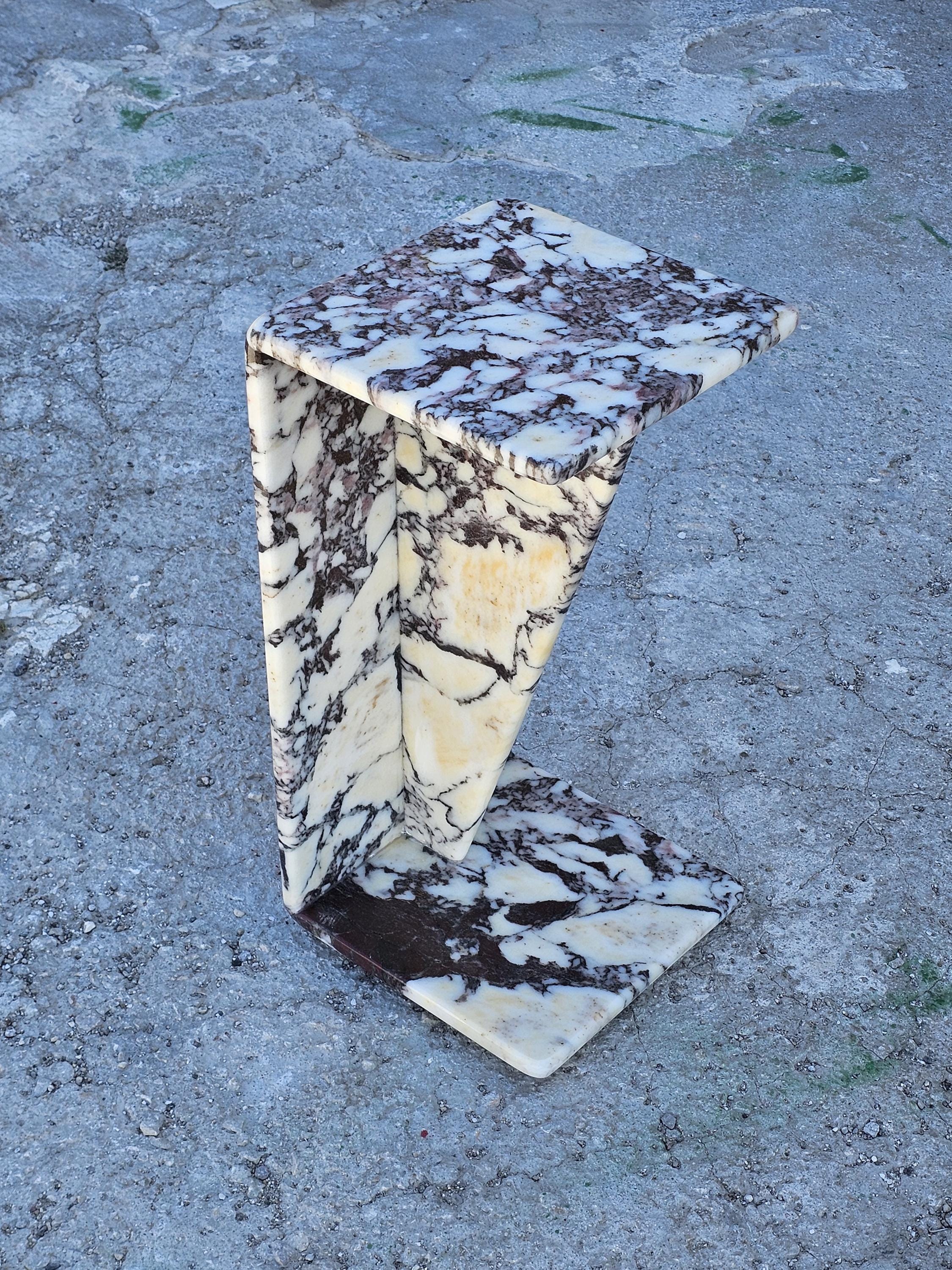 Calacatta Viola Marble Side Table-Real Stone