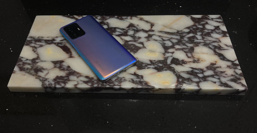 Handmade Calacatta Viola Marble Tray: Home Decor (11.8x7 inches)