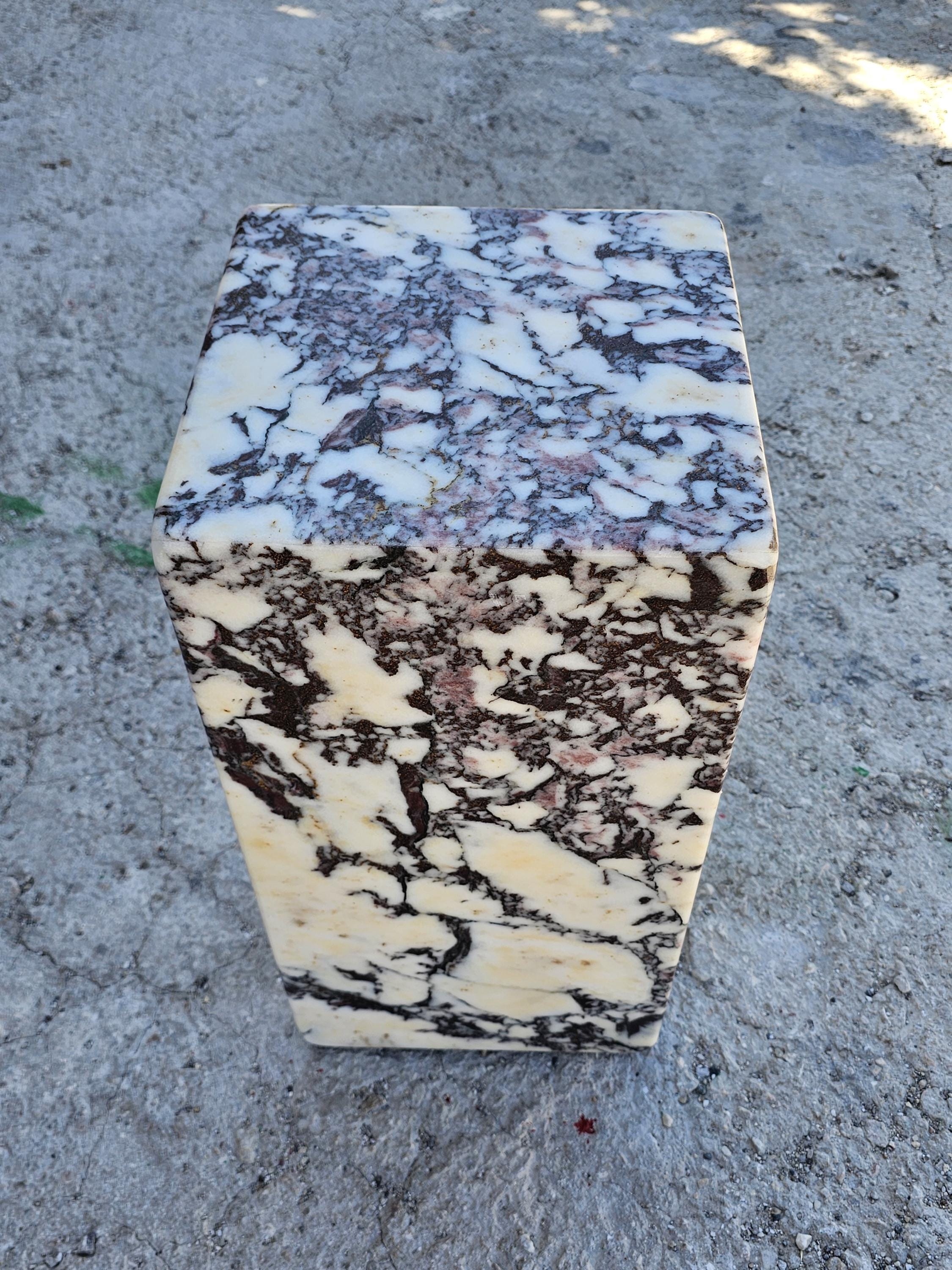 Calacatta Viola Marble Side Table-Real Stone