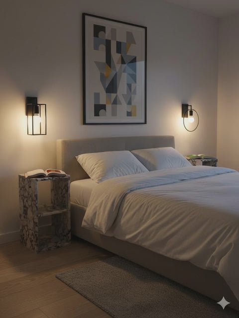 Calacatta Viola Marble Nightstand-Side Table -Shelves Table