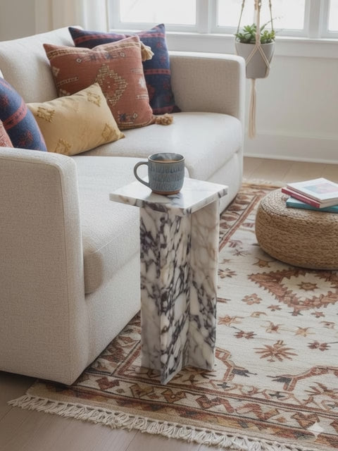 Calacatta Viola Marble ,Side Table ,Marble Decor