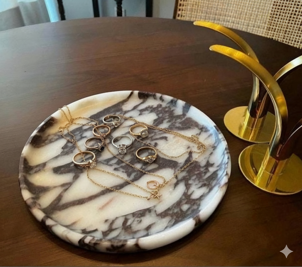 Calacatta Viola Marble Tray Decorative Natural Stone
