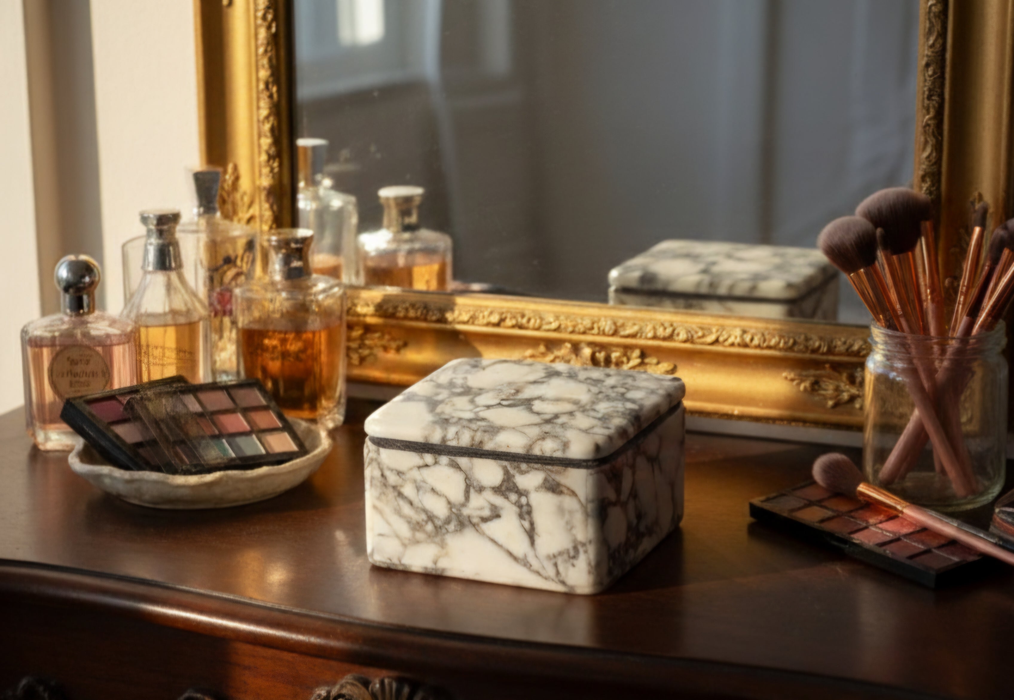 Calacatta Viola Marble Jewelry Box - Real Marble -