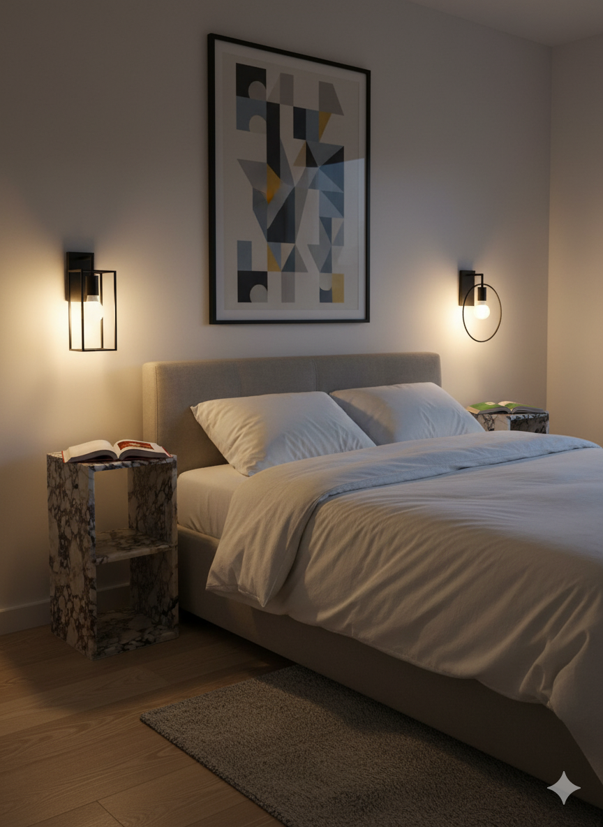 Calacatta Viola Marble Nightstand-Side Table -Shelves Table